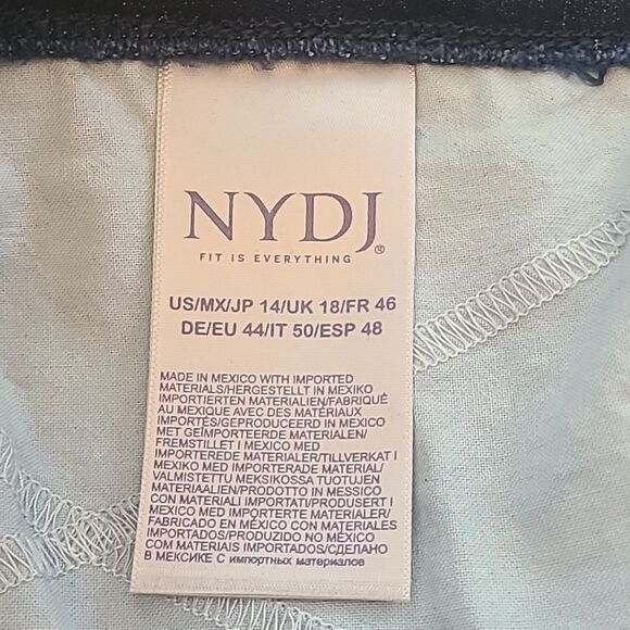 NYDJ Sculpt Her Denim Pull-On Straight Jeans Dark Blue Size 14 - Picture 13 of 16
